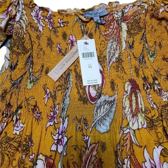 Anthropologie Conditions Apply Smocked Sweetheat Blouse XS NWT - Picture 9 of 10
